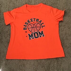 Orange Basketball Mom Kids Tee